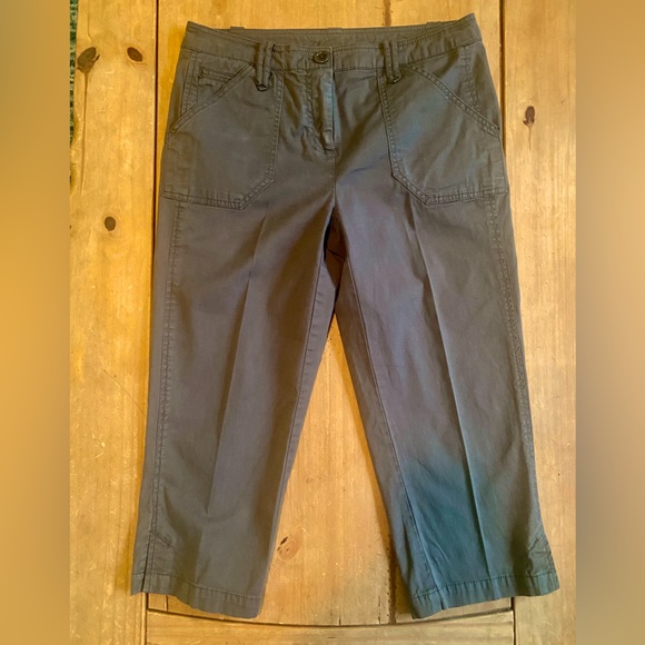 🫒WILLIE SMITH🫒 SIDE SLIT CROPPED PANTS W/ LOTS OF POCKETS EUC🍁 - Picture 1 of 13